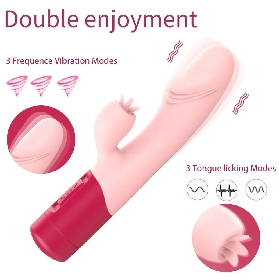 Vibrador Consolador Doble Estimulacion Punto G Y Clitoris Snake Simulacion Lengua 